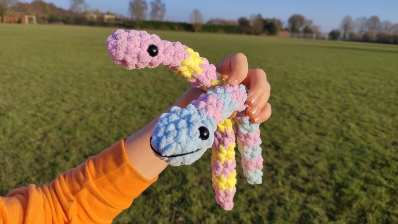 How to Crochet Small Plush Snake  Figet Toy free easy pattern