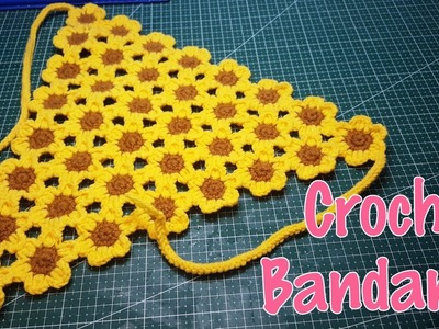How to crochet Sunflower Head Bandana