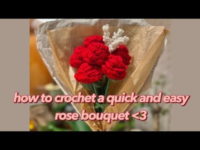 How to crochet the best last minute gift! very quick and easy rose bouquet tutorial????