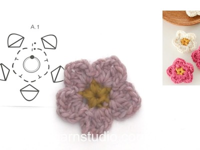 How to crochet the flower in DROPS Extra 0-1595