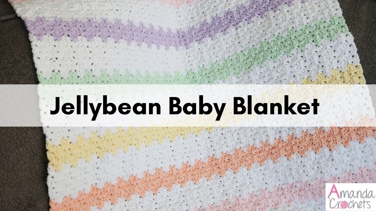 Jellybean Baby Blanket | Pastel Blanket | Easy Crochet Blanket