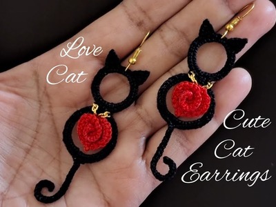 LOVE CAT EARRINGS | 3-D EARRINGS | CUTE EARRINGS