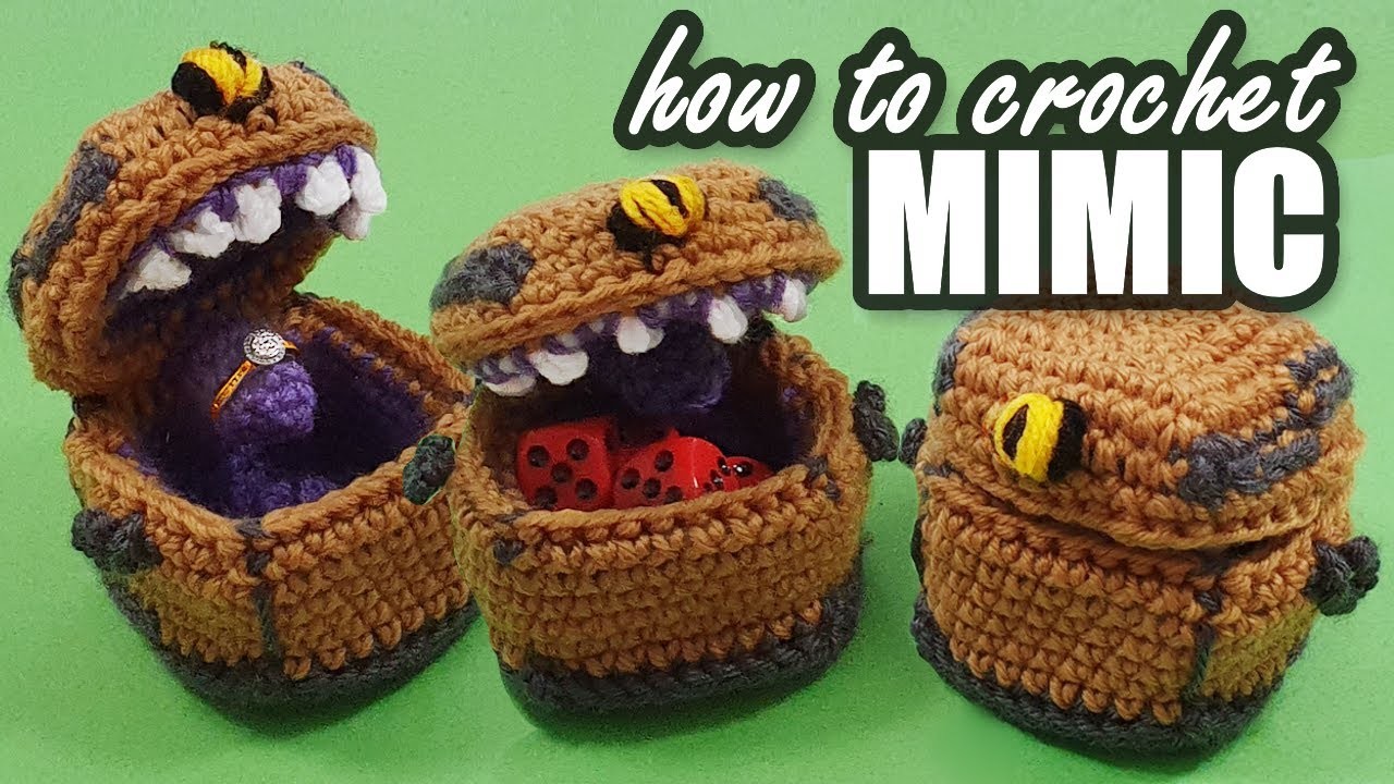 Propose with a Mimic! How to crochet a mini Mimic ring box.