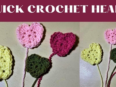 Quick and Easy Crochet Heart- Works up in Minutes!!!