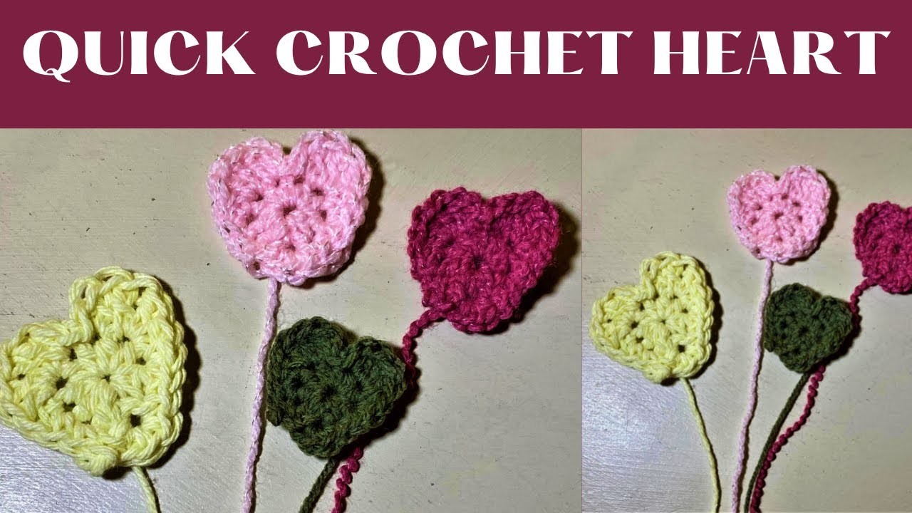 Quick and Easy Crochet Heart- Works up in Minutes!!!