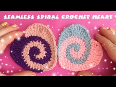 Seamless Spiral Crochet Heart. Crochet Spiral Coaster. Crochet Valentine Heart, Two Colors