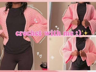 Simple crochet cardigan ♡‧₊˚ ✩˖ ࣪‧₊˚໒꒱⋆✩ | crochet with me :)