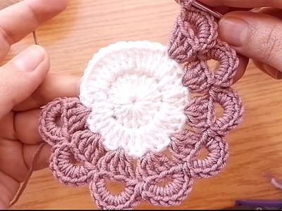 So cool! Crochet coaster in 10 minutes! Leftover yarn! Step by Step.