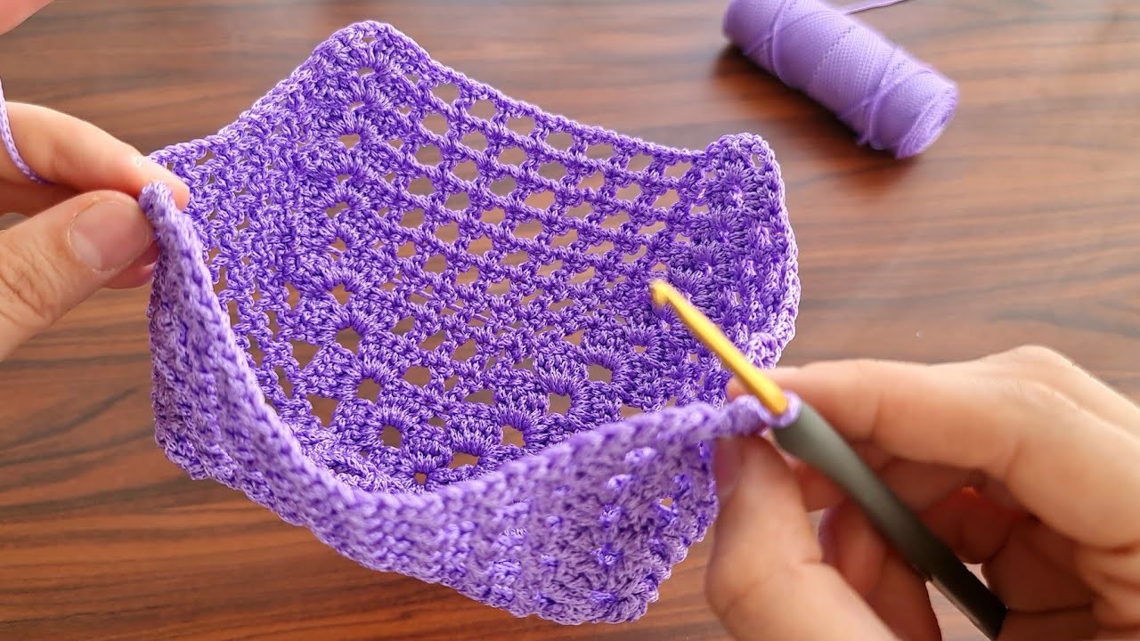 SUPERB BEAUTIFUL ???? MUY BONİTO Super easy Very useful crochet decorative basket mesh bag making.