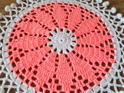Thalposh Crochet thalpos woolen rural  round table cover  Crosia ke design Crochet Thalposh