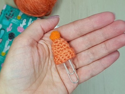 Tiny Crochet Hat on a Paperclip - CROCHET with ME