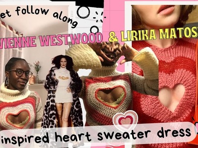 Valentine's Day Crochet: Lirika Matoshi & Vivienne Westwood inspired Heart Cutout Sweater Dress