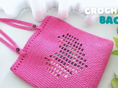 ????Wonderful Crochet Heart Bag | Crochet Tote Bag with Heart | ViVi Berry Crochet