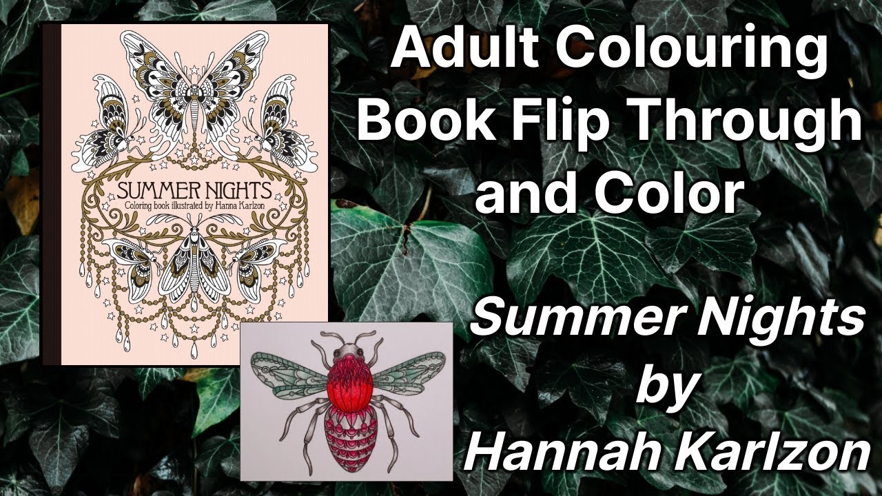 Adult Colouring Book Flip Through and Color - Summer Nights by Hannah Karlzon