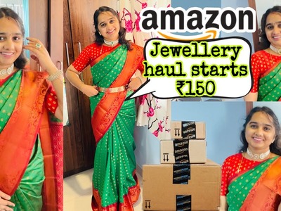 Amazon jewellery sets haul✅choker sets from ₹150????hip belts❤️traditional jewel sets????