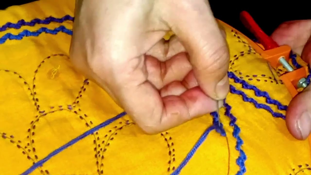 Bangladeshi new traditional Nakshi Kantha design stitch tutorial nokshi Katha Selai video