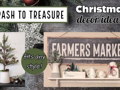 ????CHRISTMAS TRASH TO TREASURE DECOR IDEAS!!~Neutral Christmas DIYS~Thrift Store Flips for Christmas