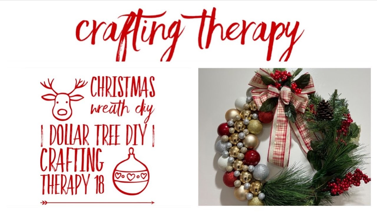 Christmas Wreath DIY | Dollar Tree DIY | Crafting Therapy 18