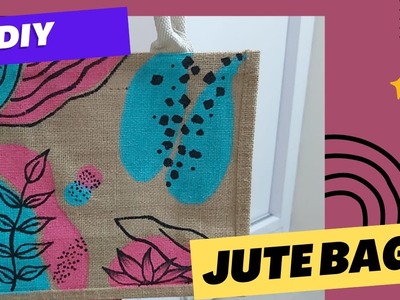 DIY Acrylic Painting On Jute Handbag | Jute Bag Painting Idea | By- Colordrop | Barkha Goenka