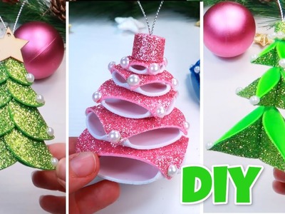 ???? DIY ???? Christmas decor ornaments, christmas ornament tutorial, glitter foam sheet craft, foamiran