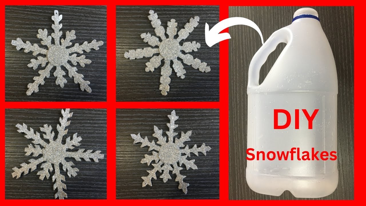 DIY Christmas Snowflakes with waste bottles ????????