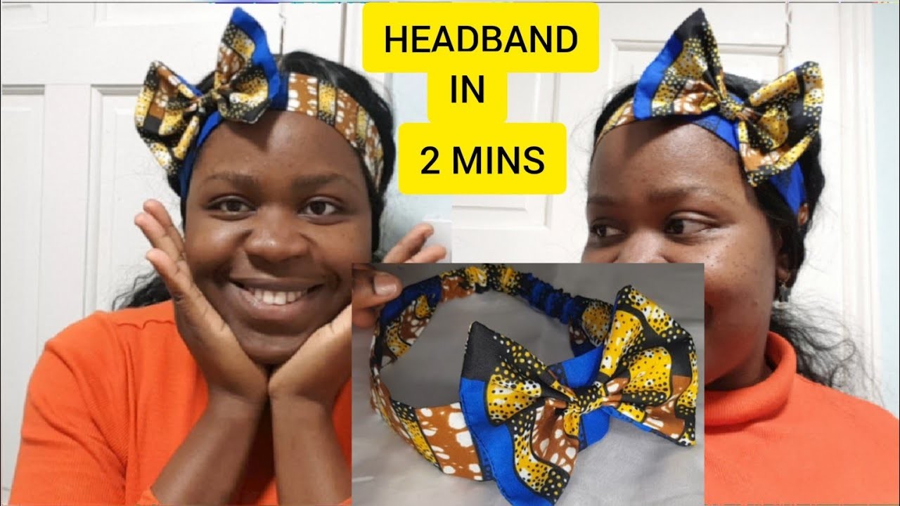 DIY EASY HEADBAND WITH SIDE BOW. HOW TO MAKE QUICK BOW HEADBAND . ANKARA HEADBAND DIY. #bowheadband