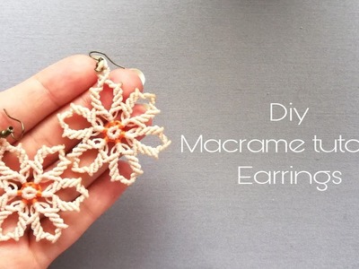 Diy macrame earrings|Snowflake earrings tutorial❄|Diy|macrame