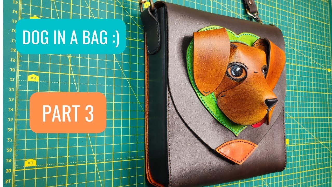 DIY Multifaceted leather bag. Part 3. Replaceable lid Dog in a bag