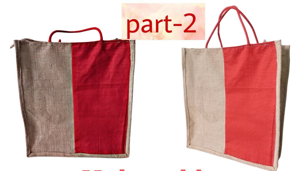 DIY :(Part-2) Make a 16×14×5 big grocey jute bag #jute #jutebag #youtuber #youtube