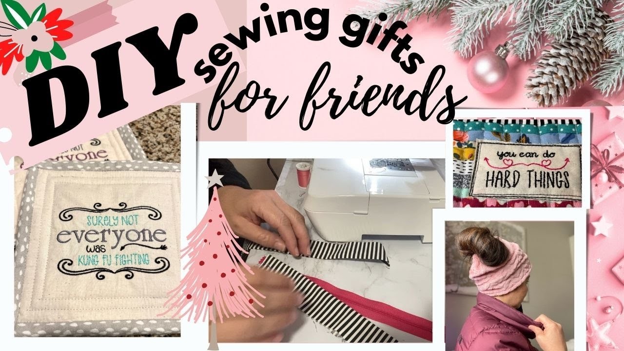 EASY SEWING~DIY SEWING PROJECTS FOR FRIENDS, CUTE HANDMADE GIFT IDEAS, MINKY COWL SCARF, HOT PADS