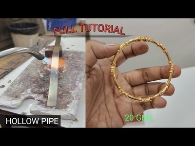 Gold Hollow Pipe making Full Tutorial. Cómo hacer tubos huecos de oro. Fancy hollow pipe designs