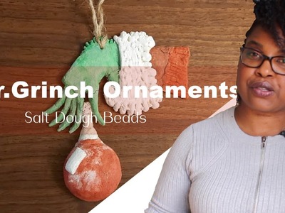Grinch Hand Holding Ornament (Salt Dough Beads)