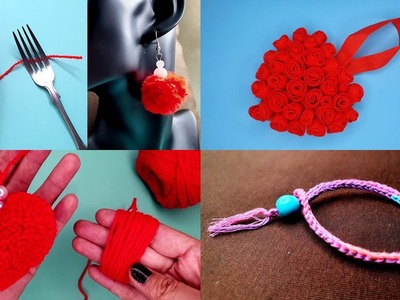 How to make earrings, bracelets, hearts with yarn