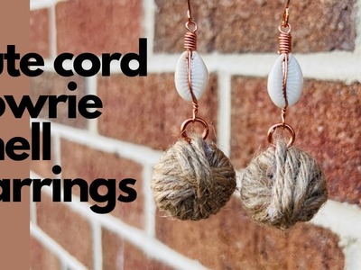 How to make Jute cord cowrie shell earrings
