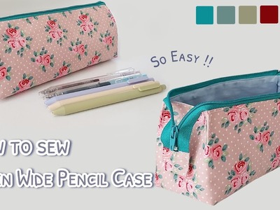 How to sew a pencil case open wide | diy pencil case open wide | open wide pouch tutorial