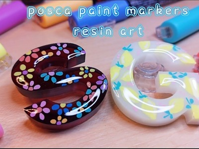 I used Posca Paint Markers to design Resin Letters • Resin crafts • paint markers #posca #poscaart