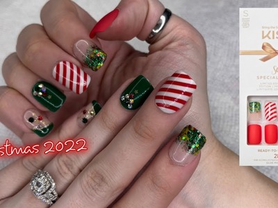 KISS SPECIAL DESIGN CHRISTMAS PRESS ON NAILS 2022 REVIEW + APPLICATION