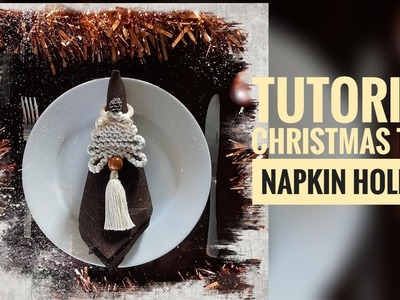 Macrame napkin holder. Tutorial Christmas Tree. Easy to DIY.