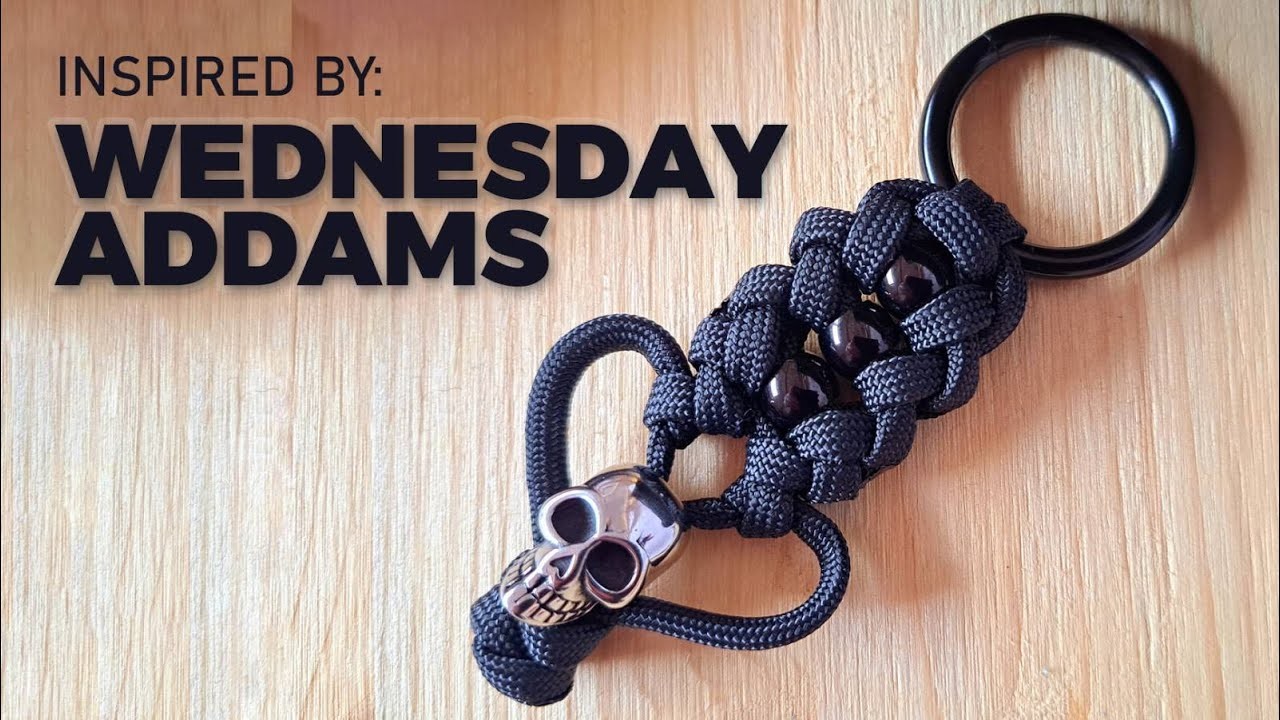 Making a Wednesday Addams Inspired Paracord Key Fob. Medallion - Designed by CBYS