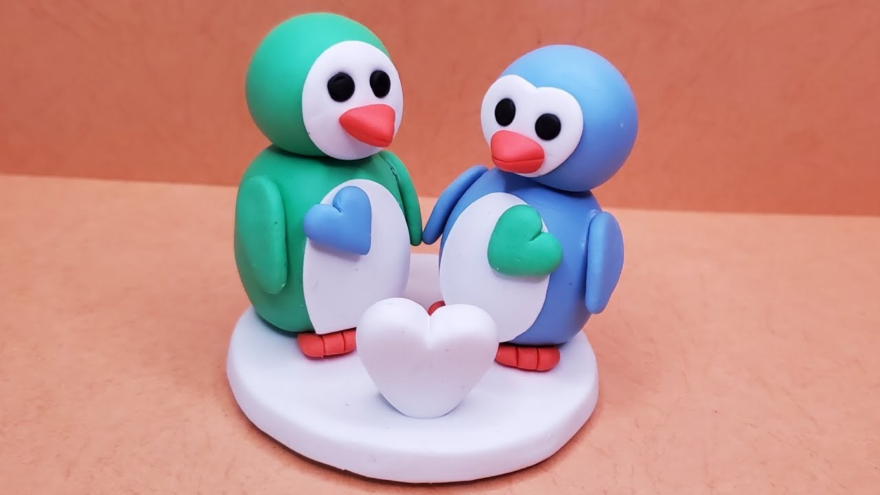 Making penguin with polymer clay | How to make penguin from polymer clay | Polymer clay tutorial |