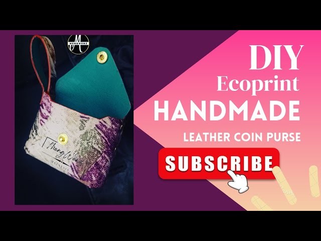 Mini coin purse DIY with ecoprint on leather #ecoprint