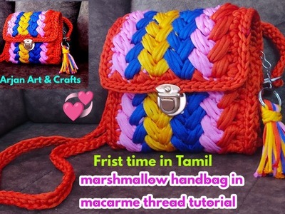 New trendy Marshmallow handbag in macarme thread tutorial tamil | handbags @myjourney6618
