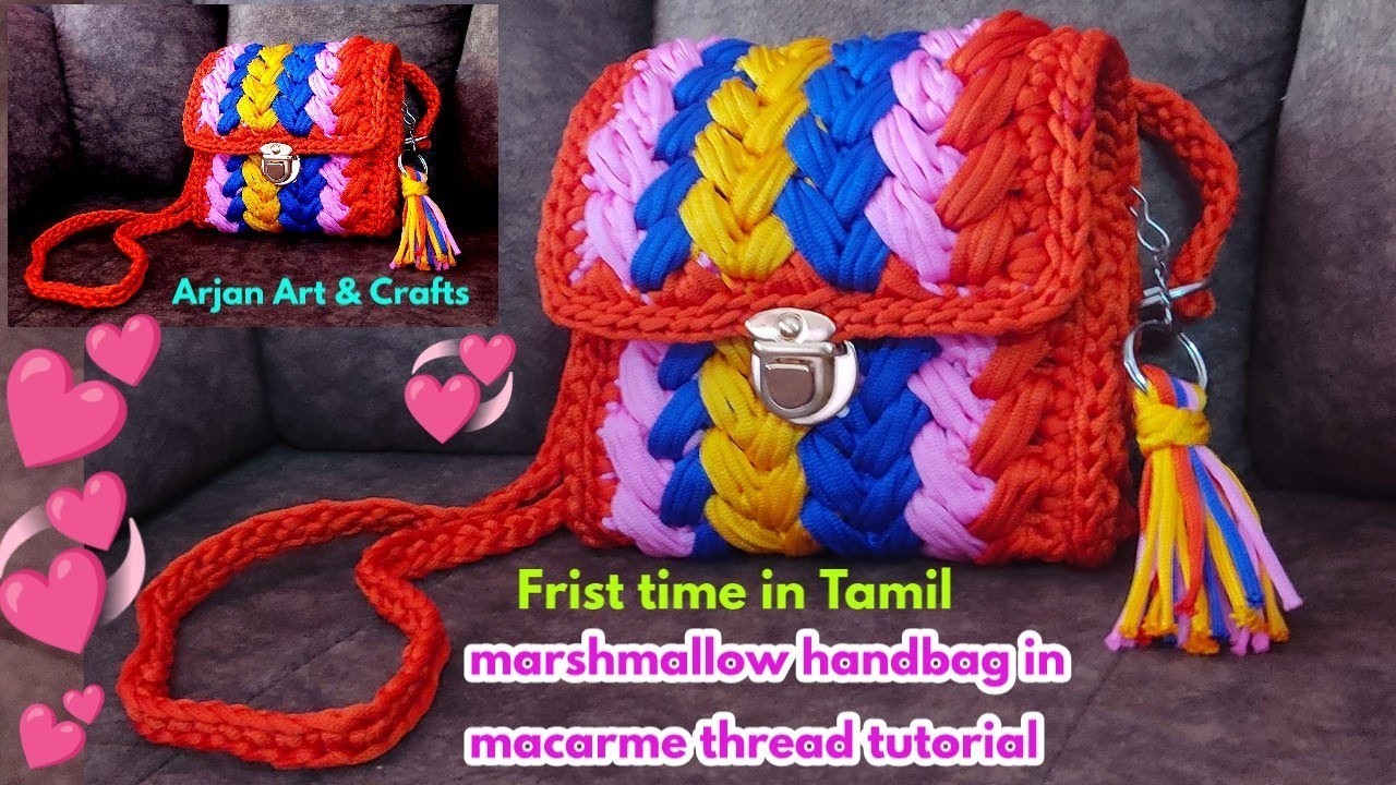 New trendy Marshmallow handbag in macarme thread tutorial tamil | handbags @myjourney6618