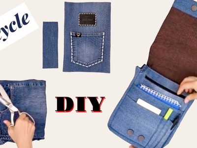 Recycle jeans into crossbody bags - Don't throw away your old jeans, recycle it!