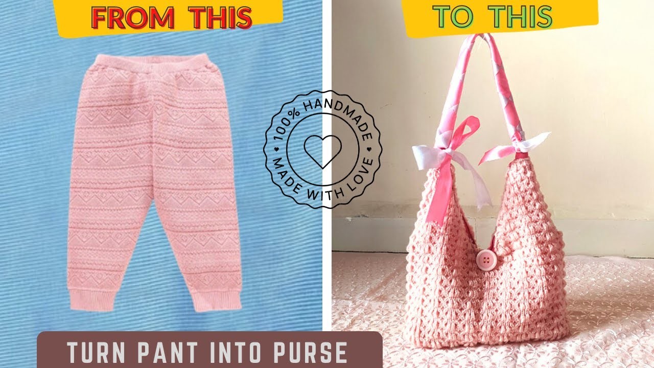 Turn Baby's Pants into Fancy Purse Bag | Recycling of pants | DIY