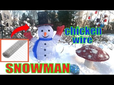UNIQUE CHICKEN WIRE SNOWMAN DIY AND CRAFT.