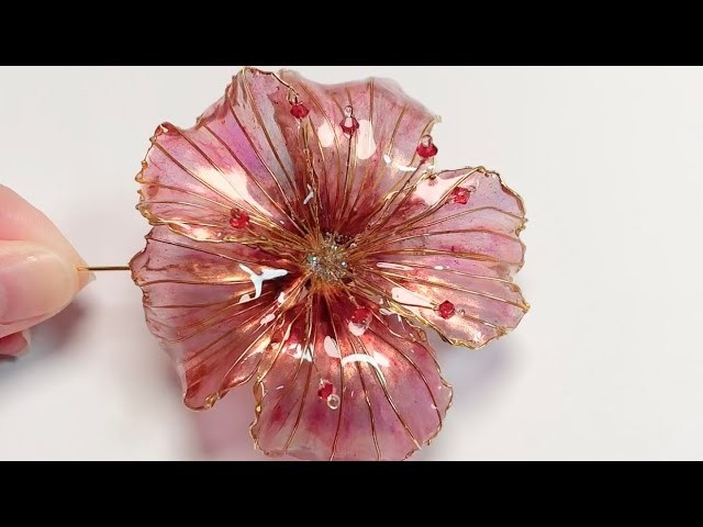 [Wire Flower.Resin Art. Dip Resin] How To Make Hologram Flower   #diy#resinart