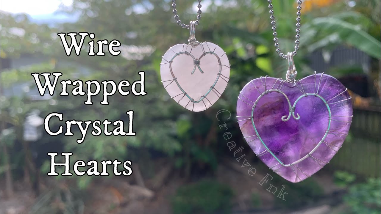 Wire wrapped heart shaped crystal. ‘Heart on heart’ pendant ❤️