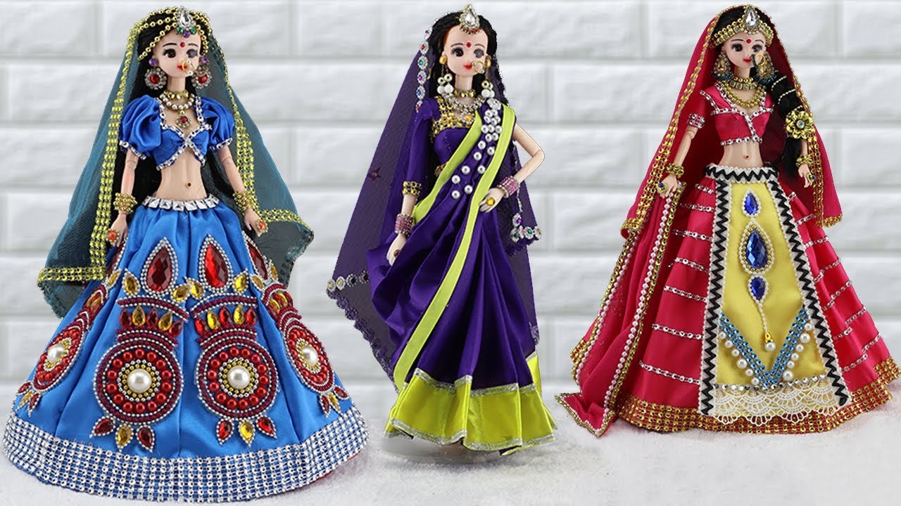 3 South indian bridal dress and Jewellery | Doll Decoration Design 122