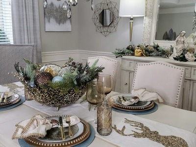 Beautiful Christmas Dining Room Tablescape 2022 & Tour